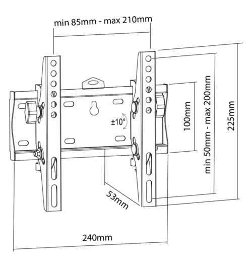 TechLink TWM221 - Uniwersalny uchwyt ścienny do telewizora 17" - 43"