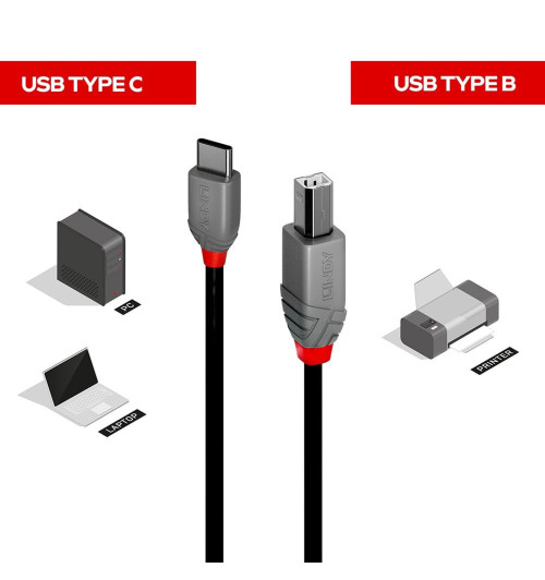 Lindy Anthra Line 3694x - Kabel USB 2.0 C-B