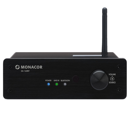 MONACOR SA-160BT - Kompaktowy wzmacniacz stereo 2 x 30W RMS Hi-Fi z Bluetooth