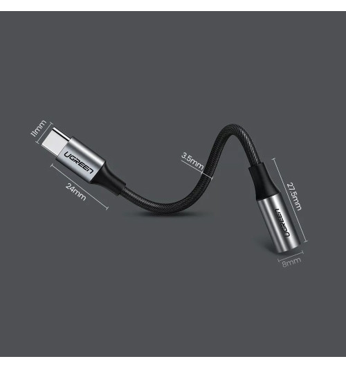 Ugreen AV142 - Adapter USB typ C do 3.5mm Jack - 10 cm