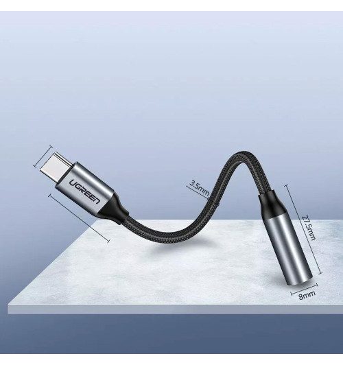 Ugreen AV142 - Adapter USB typ C do 3.5mm Jack - 10 cm
