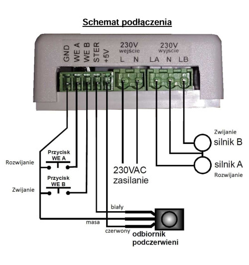 Kauber Odbiornik IR - Samouczący odbiornik podczerwieni z gniazdem RS232