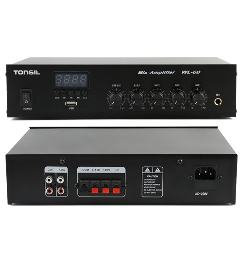 Tonsil WL-60 - Wzmacniacz 1-kanałowy z Bluetooth, USB i AUX