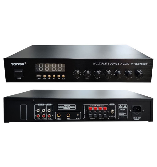 Tonsil W-120/STEREO - Wzmacniacz stereo z MP3 USB, Bluetooth i radiem FM