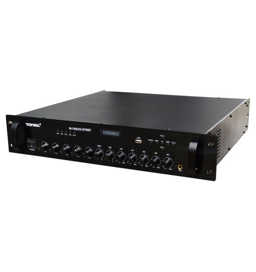 Tonsil W-700U - Wzmacniacz miksujący 5-strefowy 700W z MP3 USB, Bluetooth i FM