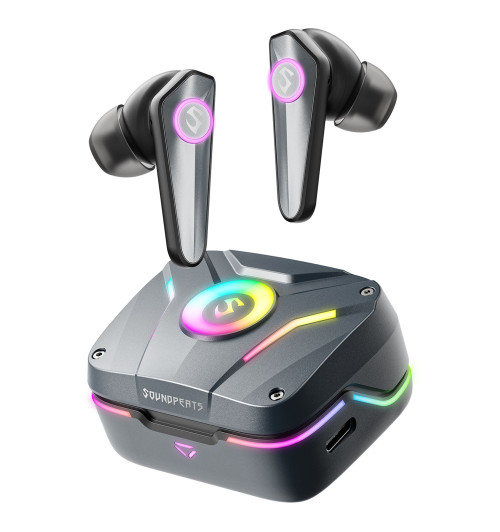 SOUNDPEATS CyberGear - Gamingowe bezprzewodowe słuchawki dokanałowe Bluetooth 5.2 TWS RGB
