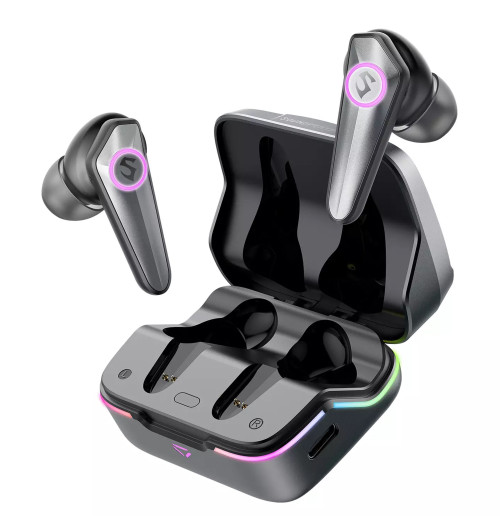 SOUNDPEATS CyberGear - Gamingowe bezprzewodowe słuchawki dokanałowe Bluetooth 5.2 TWS RGB