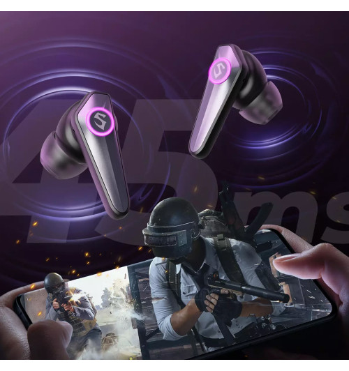 SOUNDPEATS CyberGear - Gamingowe bezprzewodowe słuchawki dokanałowe Bluetooth 5.2 TWS RGB