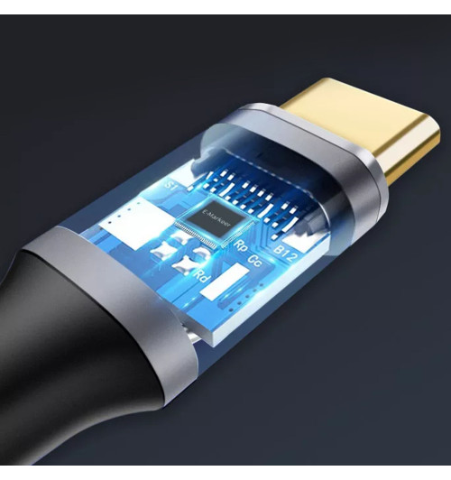 WireWay WW331315 - Kabel USB 3.1 typu C kątowy Fast Charge 10Gb/s 4K - 1.5m