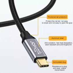 WireWay WW331320 USB 3.1 - Kabel USB-C do USB-C kątowy Fast Charge 10Gb/s 4K - 2m