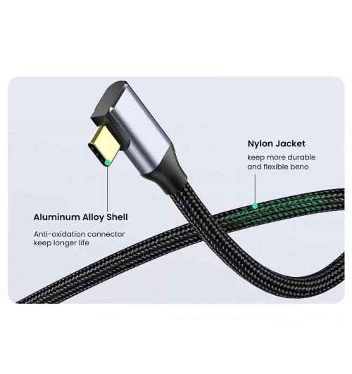 WireWay WW331320 USB 3.1 - Kabel USB-C do USB-C kątowy Fast Charge 10Gb/s 4K - 2m