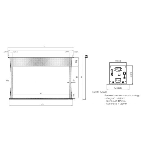 Suprema Kastor Pro 16:10 305x190cm Matt White HD Pro - Ekran projekcyjny z napędem elektrycznym