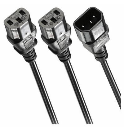 Lindy 30039 - Przedłużacz/Rozdzielacz zasilający IEC 2m