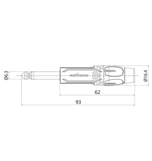 Roxtone RJ2P-BG - Wtyk Jack 6,3 mm mono