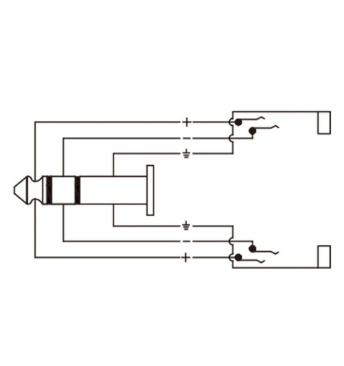 Roxtone RPAN300 - Redukcja 2x Jack 6,3 mm stereo