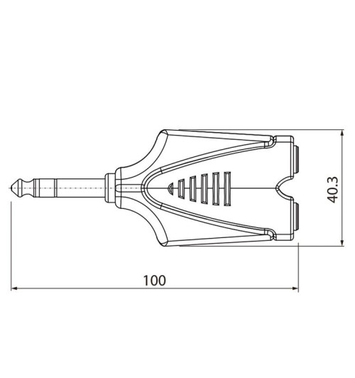 Roxtone RPAN300 - Redukcja 2x Jack 6,3 mm stereo