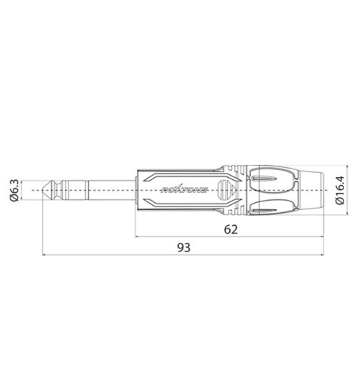Roxtone RJ3P-NN - Wtyk Jack 6,3 mm stereo