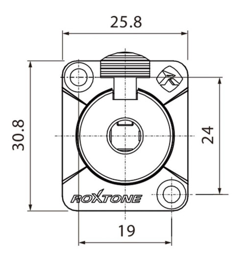 Roxtone RJ3FD-NT - Gniazdo panelowe Jack 6,3 mm stereo