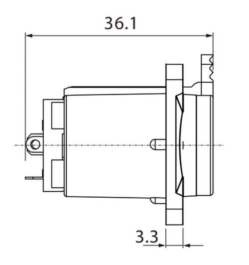 Roxtone RJ3FD-NT - Gniazdo panelowe Jack 6,3 mm stereo