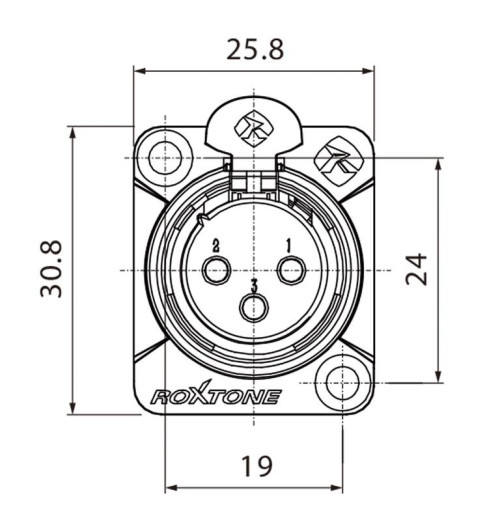 Roxtone RX3FD-BG - Gniazdo panelowe XLR