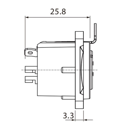 Roxtone RX3FD-BG - Gniazdo panelowe XLR