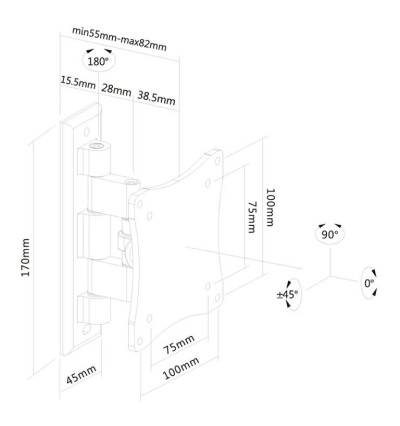 Neomounts FPMA-W810 - naścienny uchwyt do monitora 10" - 27"