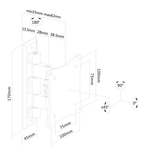 Neomounts FPMA-W810 - naścienny uchwyt do monitora 10" - 27"
