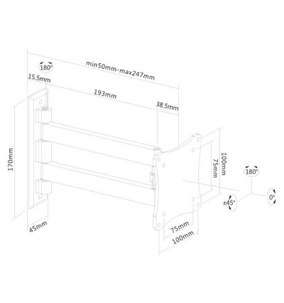 Neomounts FPMA-W820 - naścienny uchwyt do monitora 10" - 27"