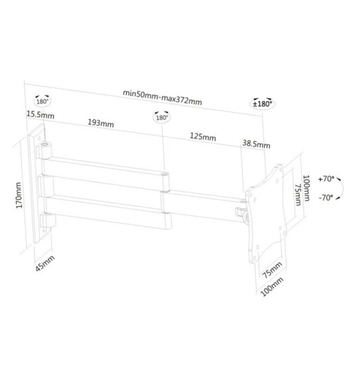Neomounts FPMA-W830 - naścienny uchwyt do monitora 10" - 27"