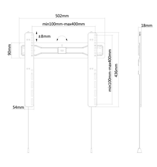 Neomounts FPMA-W400 - naścienny uchwyt do monitora 32" - 55"