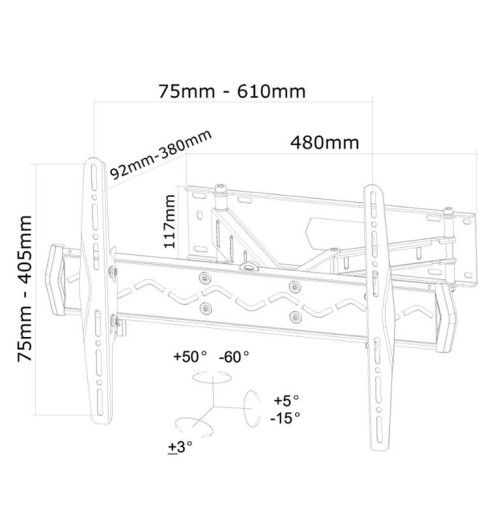 Neomounts LED-W560 - naścienny uchwyt do monitora 32" - 75"