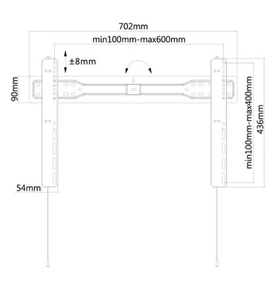 Neomounts LED-W600 - naścienny uchwyt do monitora 37" - 75"