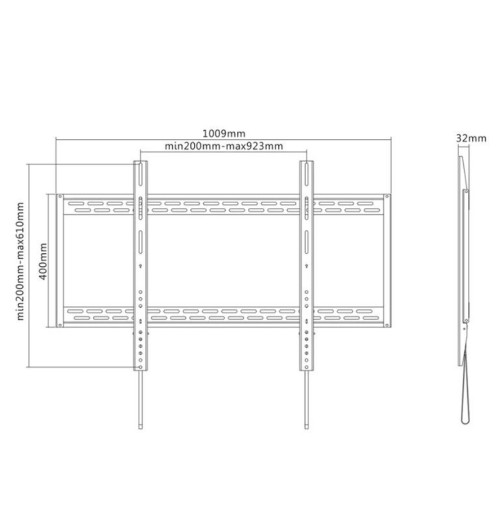 Neomounts LFD-W1000 - naścienny uchwyt TV 60" - 100"
