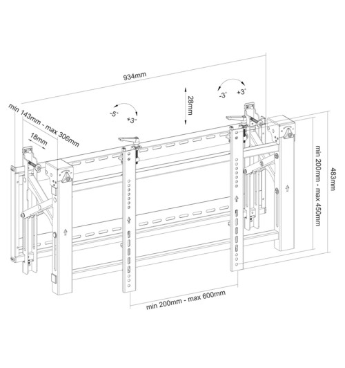 Neomounts LED-VW2000 - naścienny uchwyt do ekranu 32" - 75"