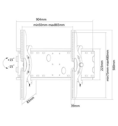 Neomounts PLASMA-W200 - naścienny uchwyt do monitora 37" - 75"