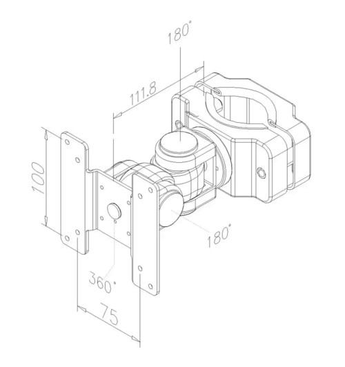 Neomounts FPMA-WP200 - uchwyt do montażu na słupie monitora 10" - 30"