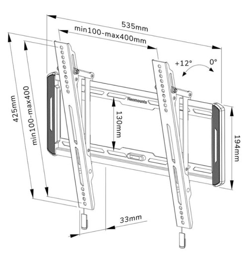 Neomounts WL35-550BL14 - uchwyt do ekranu 32" - 65"