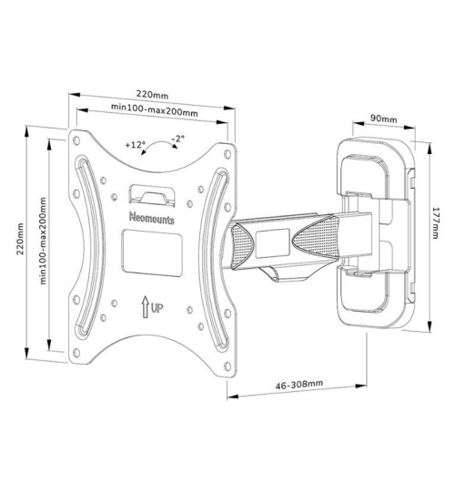 Neomounts WL40-540BL12 - uchwyt do ekranu TV 32" - 55"