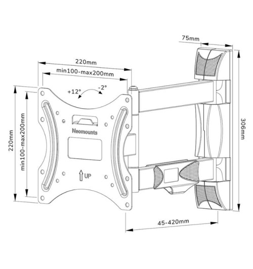Neomounts WL40-550BL12 - uchwyt naścienny do TV 32" - 55"