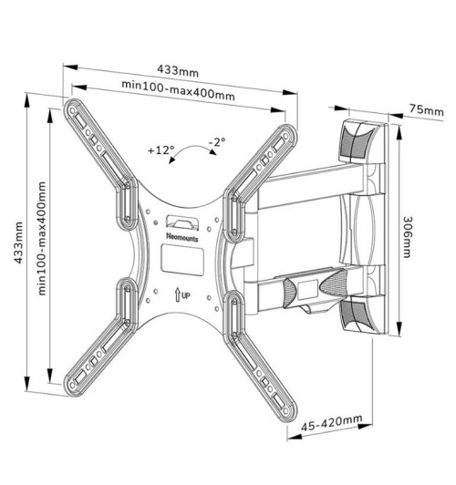 Neomounts WL40-550BL14 - uchwyt naścienny do TV 32" - 55"