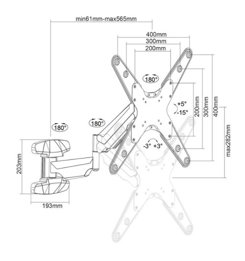 Neomounts WL70-550BL14 - uchwyt do monitora 32" - 55"