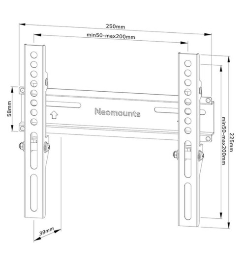 Neomounts WL30-350BL12 - uchwyt do monitora 24" - 55"