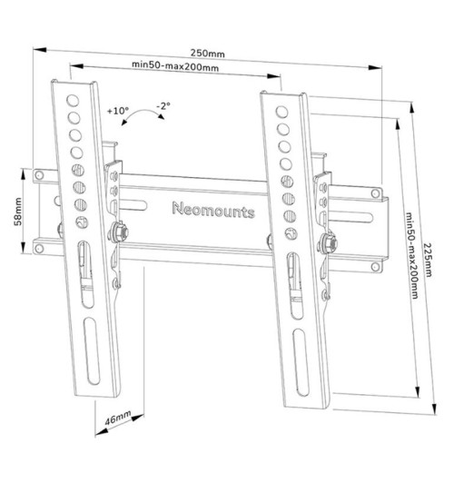 Neomounts WL35-350BL12 - uchwyt do monitora 24" - 55"