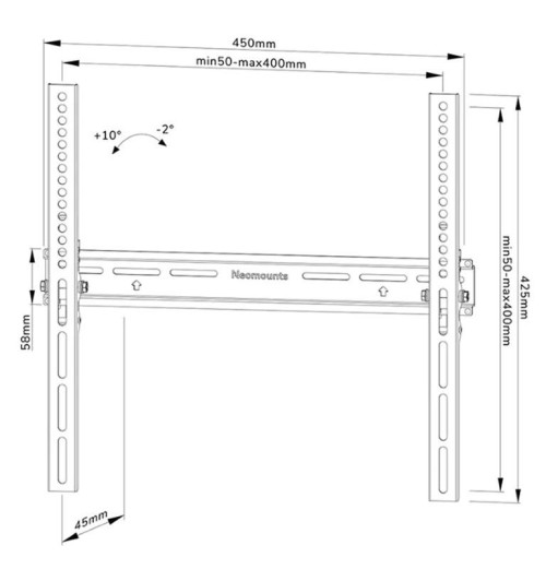 Neomounts WL35-350BL14 - uchwyt do monitora 32" - 65"