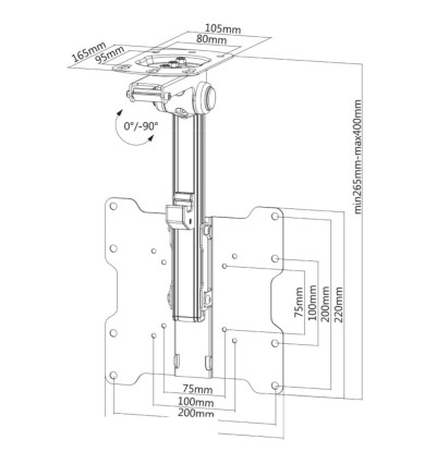 Neomounts FPMA-C020 - uchwyt sufitowy do TV / monitora 10" - 40"