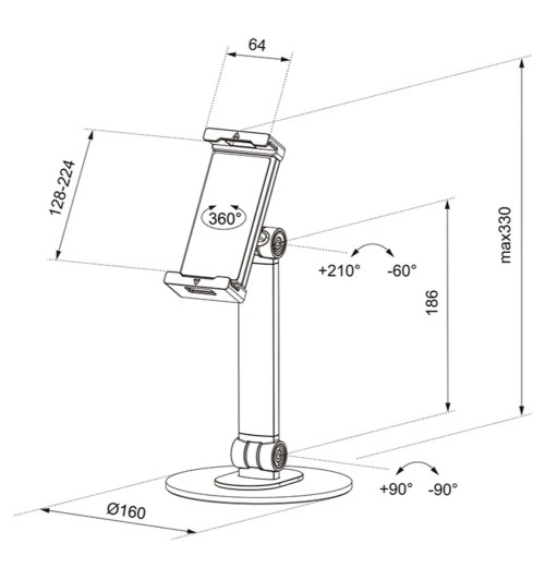 Neomounts BS15-540 - uchwyt / stojak biurkowy na tablet 4.7" - 12.9"