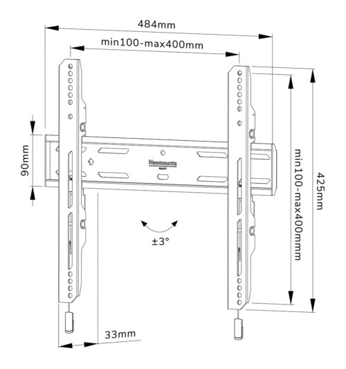 Neomounts WL30S-850BL14 - uchwyt ścienny do TV 32" - 65"