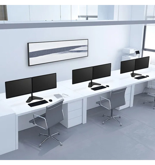 Neomounts FPMA-D550DD - uchwyt / stojak biurkowy do dwóch monitorów 10" - 32"