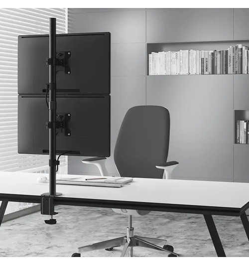 Neomounts FPMA-D550DV - uchwyt / stojak biurkowy do dwóch monitorów 10" - 32"