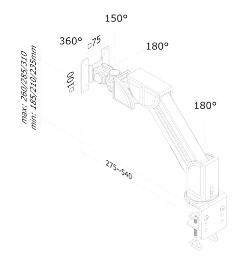 Neomounts FPMA-D600 - uchwyt / stojak biurkowy do monitora 10" - 30"